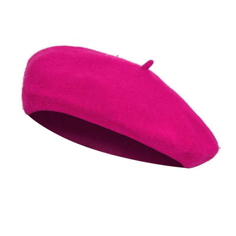 BengPro Women Girls French Themed Party Beret Hat Chiffon Scarf Gloves Retro Oval Sunglasses Fancy Dress Costume accessories Set (Rose) - Image 2